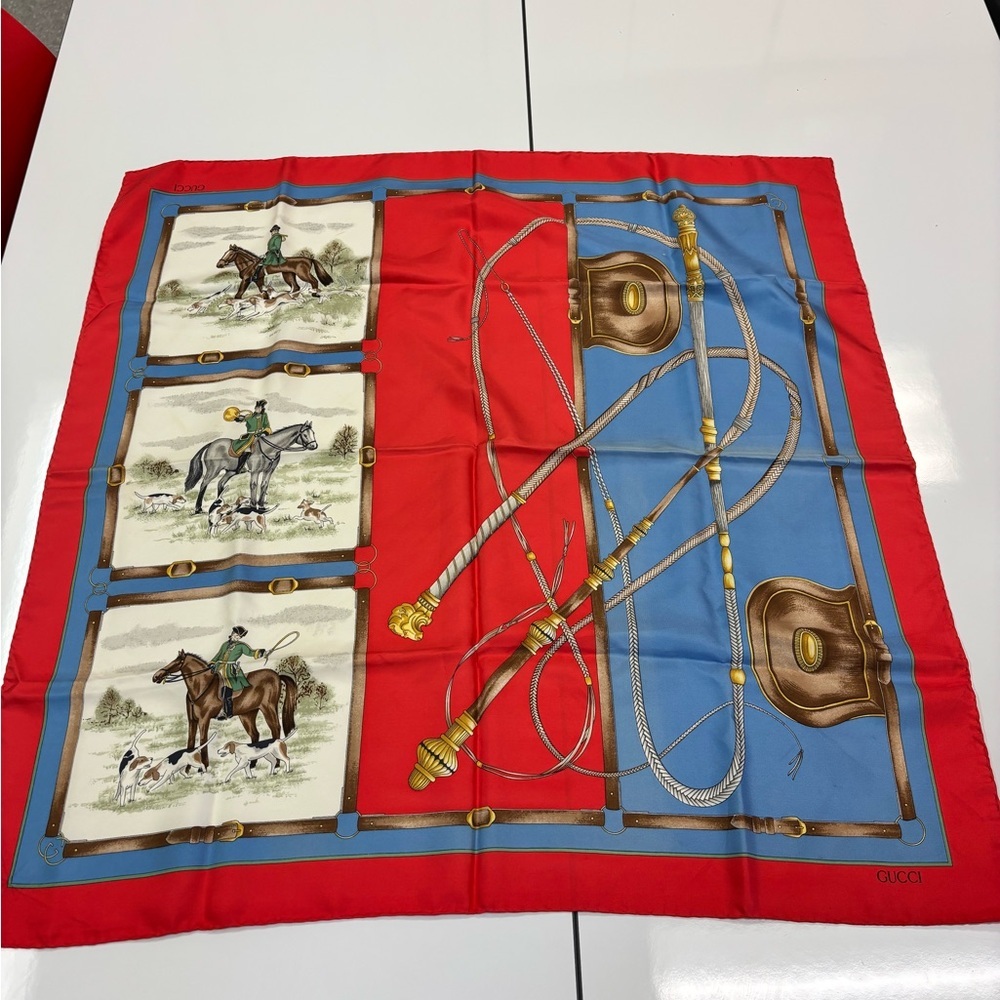 Gucci Silk Equestrian Vintage Scarf - Picture 8 of 10